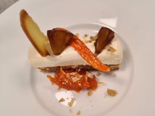 Carrot sponge, pineapple mousse